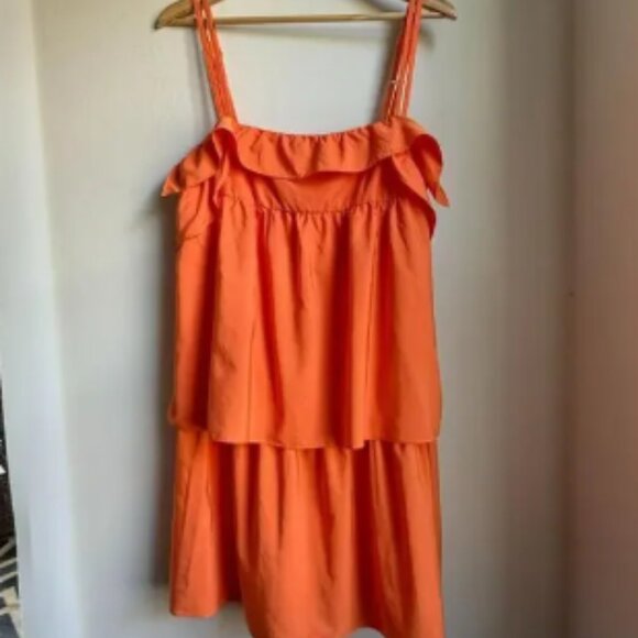 Fiorucci Orange Ruffle Tiered Mini Dress NWT IT 44 / US 8 - Picture 1 of 6